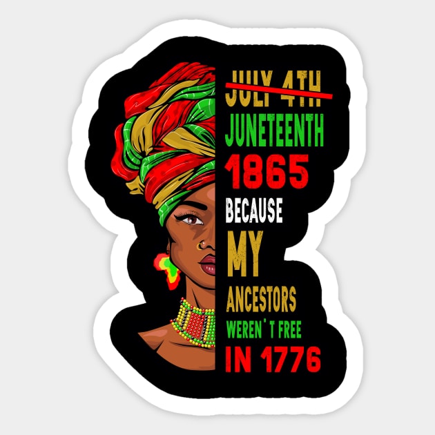 July 4th Juneteenth 1865 Sticker by magazin